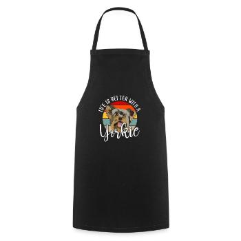 Yorkshire Terrier Yorkie Dog Gift - Cooking Apron - black - Front - AI Model Male 185 dark (185cm)