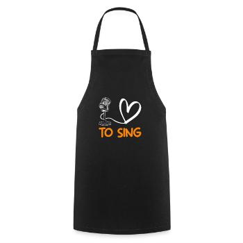 music i love to sing - Cooking Apron - black - Front - AI Model Male 185 dark (185cm)
