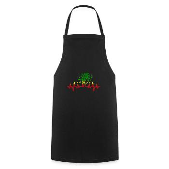 Herzschlag Reggae Musik Ich liebe Musik Noten - Kochschürze - Schwarz - Vorne - AI Model Male 185 dark (185cm)