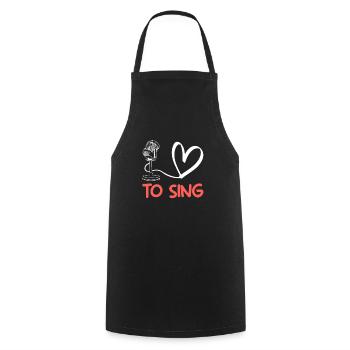 singer i love to sing - Cooking Apron - black - Front - AI Model Male 185 dark (185cm)