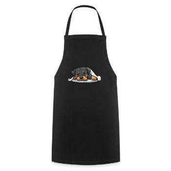 Rottweiler Dog Sleeping Slumbering - Cooking Apron - black - Front - AI Model Male 185 dark (185cm)