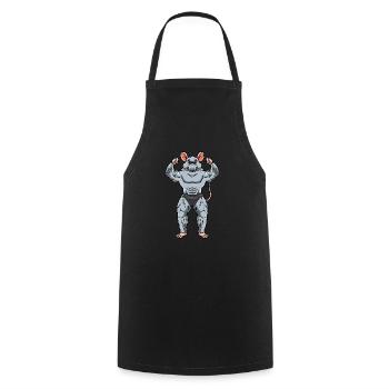 Rat Fitness Gym Motivation - Cooking Apron - black - Front - AI Model Male 185 dark (185cm)