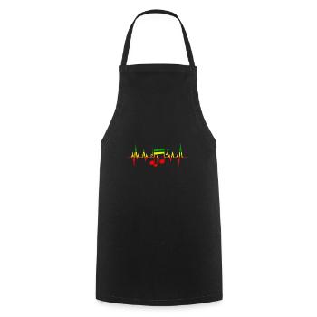 Heartbeat Reggae Music I love music notes - Cooking Apron - black - Front - AI Model Male 185 dark (185cm)