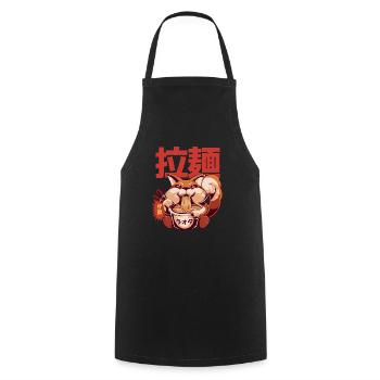 Ramen Japanese Fox - Retro Japanese Anime Ramen - Kochschürze - Schwarz - Vorne - AI Model Male 185 dark (185cm)