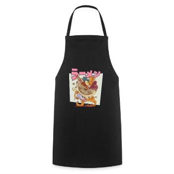 Kawaii Ramen Monster - Otaku Anime Manga - Kochschürze - Schwarz - Vorne - AI Model Male 185 dark (185cm)