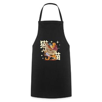 Ramen Monster Design - Otaku Anime Manga - Kochschürze - Schwarz - Vorne - AI Model Male 185 dark (185cm)