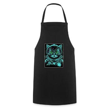 Cat Space Astronaut Space Neon Rockets - Tablier de cuisine - noir - Devant - AI Model Male 185 dark (185cm)