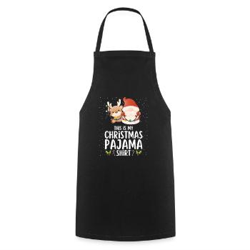 Christmas Pajamas Pajamas Sleepshirt - Cooking Apron - black - Front - AI Model Male 185 dark (185cm)