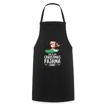 Christmas Pajamas Pajamas Sleepshirt - Cooking Apron - black - Front - AI Model Male 185 dark (185cm)