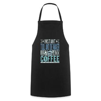 Outil et cigogne Créateur de café Dicton - Tablier de cuisine - noir - Devant - AI Model Male 185 dark (185cm)