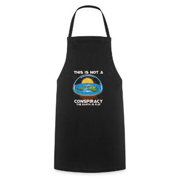 Flat Earth Theory Flat Earth Army Earth - Cooking Apron - black - Front - AI Model Male 185 dark (185cm)