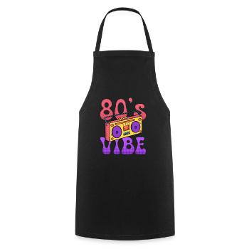 Music I have the vibe 80s - Cooking Apron - black - Front - AI Model Male 185 dark (185cm)