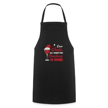 Lieber Weihnachtsmann Weihnachten Wein Urlaub - Kochschürze - Schwarz - Vorne - AI Model Male 185 dark (185cm)