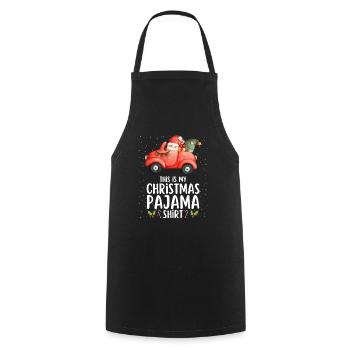 Christmas Pajamas Pajamas Sleepshirt - Cooking Apron - black - Front - AI Model Male 185 dark (185cm)