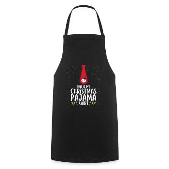 Christmas Pajamas Pajamas Sleepshirt - Cooking Apron - black - Front - AI Model Male 185 dark (185cm)