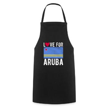 Aruba Souvenir - Cooking Apron - black - Front - AI Model Male 185 dark (185cm)