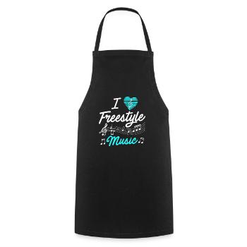 I love freestyle music - Cooking Apron - black - Front - AI Model Male 185 dark (185cm)