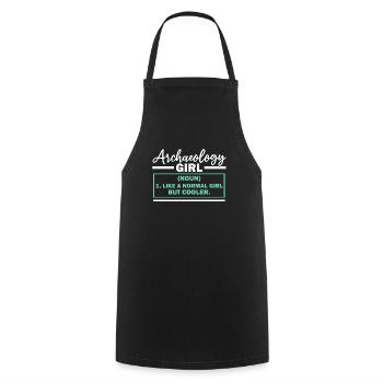 Archaeology Girl Archaeologist Fossil Hunter - Cooking Apron - black - Front - AI Model Male 185 dark (185cm)