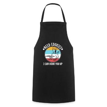 Need cookies i can hook you up - Cooking Apron - black - Front - AI Model Male 185 dark (185cm)