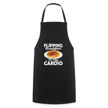 Flipping Breakfast est mon gourmet de la journée des crêpes cardio - Tablier de cuisine - noir - Devant - AI Model Male 185 dark (185cm)