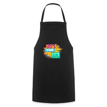 Musique J’ai l’ambiance des années 80 - Tablier de cuisine - noir - Devant - AI Model Male 185 dark (185cm)