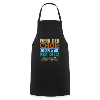 Wenn der Chor ruft muss ich los Musik Noten - Kochschürze - Schwarz - Vorne - AI Model Male 185 dark (185cm)