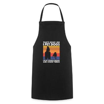 Pet Dogs Play Conga Drums & Know Things - Cooking Apron - black - Front - AI Model Male 185 dark (185cm)