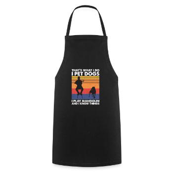 That's What Do Pet Dogs Play Mandolin Know Things - Cooking Apron - black - Front - AI Model Male 185 dark (185cm)
