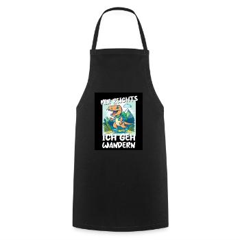 T-Rex Dino Dinosaurier Saurier Wandern Outdoor - Kochschürze - Schwarz - Vorne - AI Model Male 185 dark (185cm)