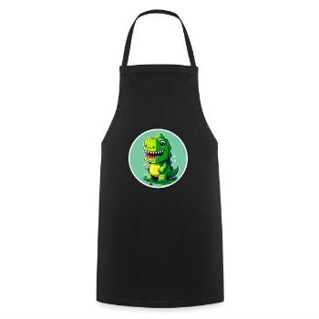 T-Rex Dino Dinosaurier Saurier Geschenk Spielzeug - Kochschürze - Schwarz - Vorne - AI Model Male 185 dark (185cm)