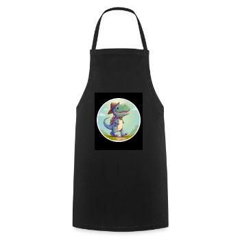 T-Rex Dino Dinosaurier Saurier Wandern Outdoor - Kochschürze - Schwarz - Vorne - AI Model Male 185 dark (185cm)
