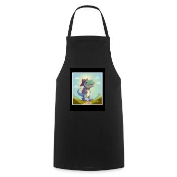 T-Rex Dino Dinosaure Dinosaure Randonnée en plein air - Tablier de cuisine - noir - Devant - AI Model Male 185 dark (185cm)