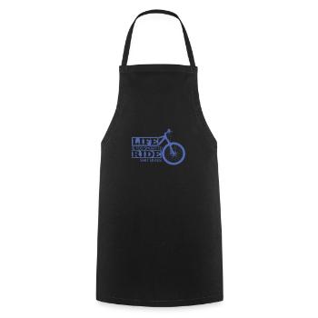 Chemise de vélo La vie est trop courte - Tablier de cuisine - noir - Devant - AI Model Male 185 dark (185cm)