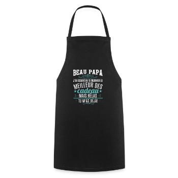 Beau Papa - Tablier de cuisine - noir - Devant - AI Model Male 185 dark (185cm)