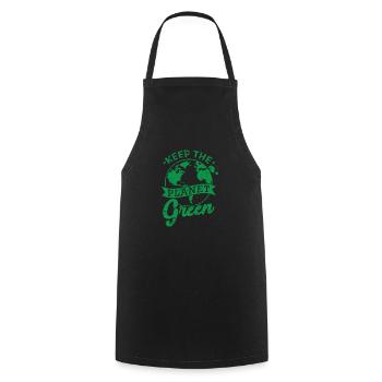 Keep the Planet Green Nature Planet Earth - Cooking Apron - black - Front - AI Model Male 185 dark (185cm)