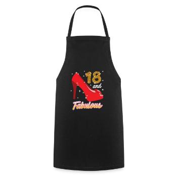 18 years girl 18th birthday - Cooking Apron - black - Front - AI Model Male 185 dark (185cm)