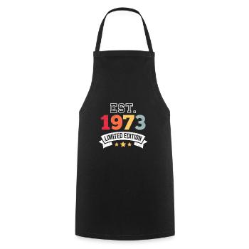 Limitée 1973 50e anniversaire 50 ans hommes - Tablier de cuisine - noir - Devant - AI Model Male 185 dark (185cm)