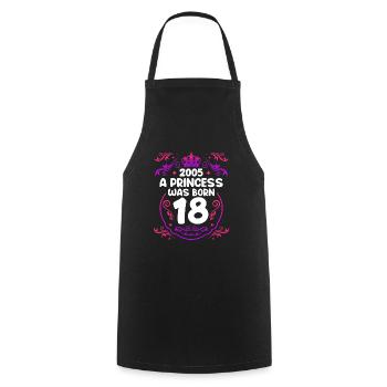 Girl 18 years 18th birthday - Cooking Apron - black - Front - AI Model Male 185 dark (185cm)