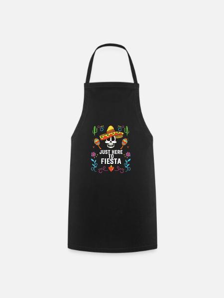 Juste ici à Fiesta Cinco de Mayo Fierté mexicaine - Tablier de cuisine - noir