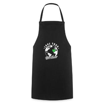 Aimez votre Mère Terre Nature Planète Terre - Tablier de cuisine - noir - Devant - AI Model Male 185 dark (185cm)