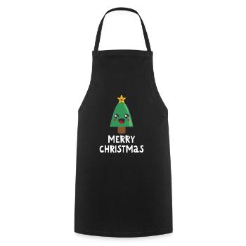 Joyeux Noël Drôle de Chemise de Noël - Tablier de cuisine - noir - Devant - AI Model Male 185 dark (185cm)
