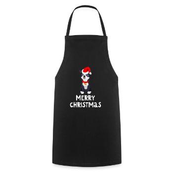 Joyeux Noël Drôle de Chemise de Noël - Tablier de cuisine - noir - Devant - AI Model Male 185 dark (185cm)