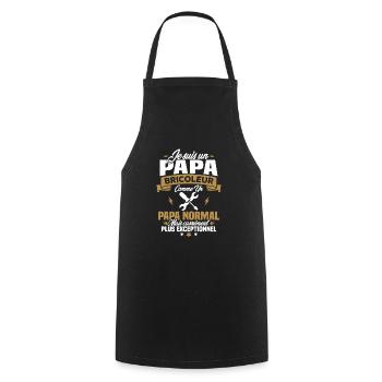 Un papa bricoleur comme un papa normal - Tablier de cuisine - noir - Devant - AI Model Male 185 dark (185cm)