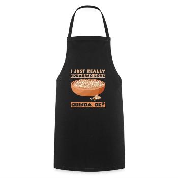 Dicton du quinoa - Tablier de cuisine - noir - Devant - AI Model Male 185 dark (185cm)