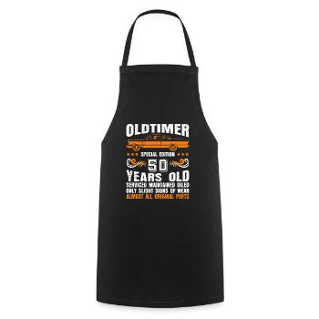 Oldtimer 1973 50 ans 50e anniversaire hommes - Tablier de cuisine - noir - Devant - AI Model Male 185 dark (185cm)