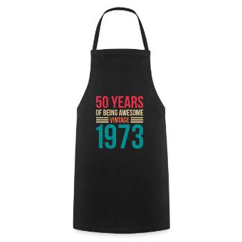 Des hommes légendaires de 50 ans depuis 50 ans - Tablier de cuisine - noir - Devant - AI Model Male 185 dark (185cm)