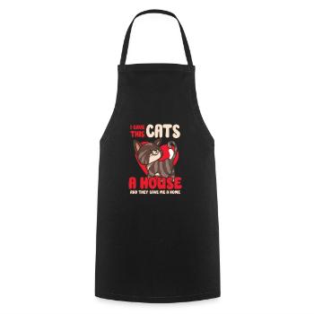 Cat RESCUE ANIMAL RIGHTS RESCUE Cat ADOPTION - Cooking Apron - black - Front - AI Model Male 185 dark (185cm)