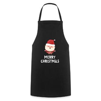 Joyeux Noël Drôle de Chemise de Noël - Tablier de cuisine - noir - Devant - AI Model Male 185 dark (185cm)