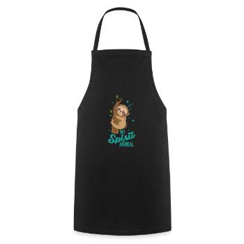 Mon animal paresseux paresseux lent - Tablier de cuisine - noir - Devant - AI Model Male 185 dark (185cm)