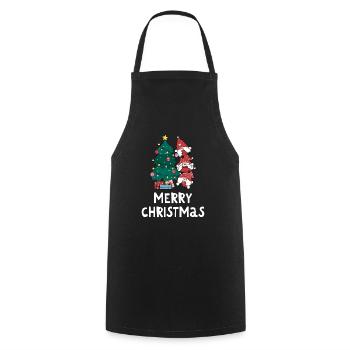 Joyeux Noël Drôle de Chemise de Noël - Tablier de cuisine - noir - Devant - AI Model Male 185 dark (185cm)